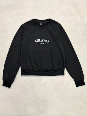 SHEIN Black Milano Italy Graphic Sweater